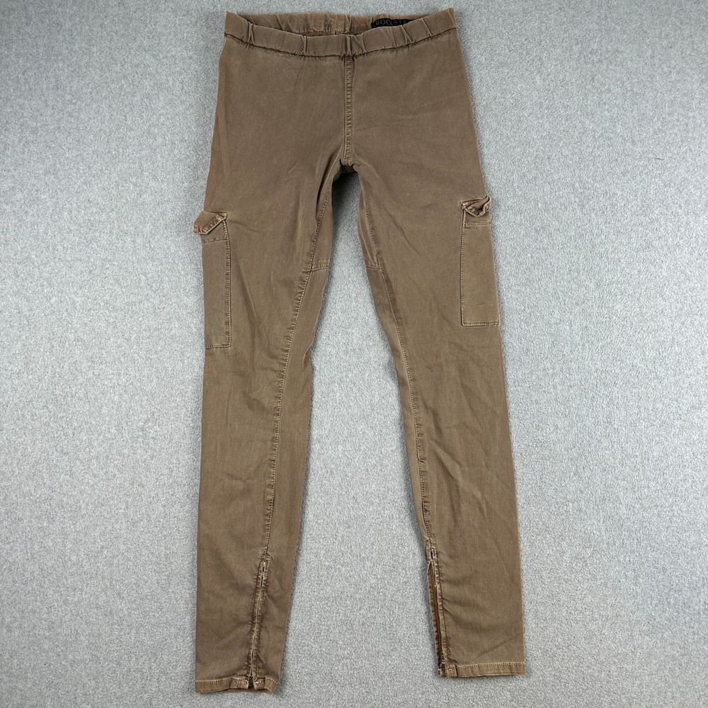 Rockstar Sushi Cargo Pants Women S Brown Skinny Leg Ankle Zip Moto Biker Utility